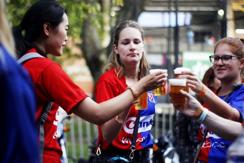 Brindando antes del partido