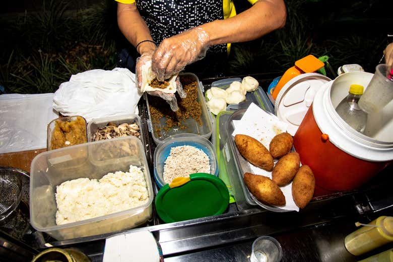 Degustaréis una variedad de bocados callejeros