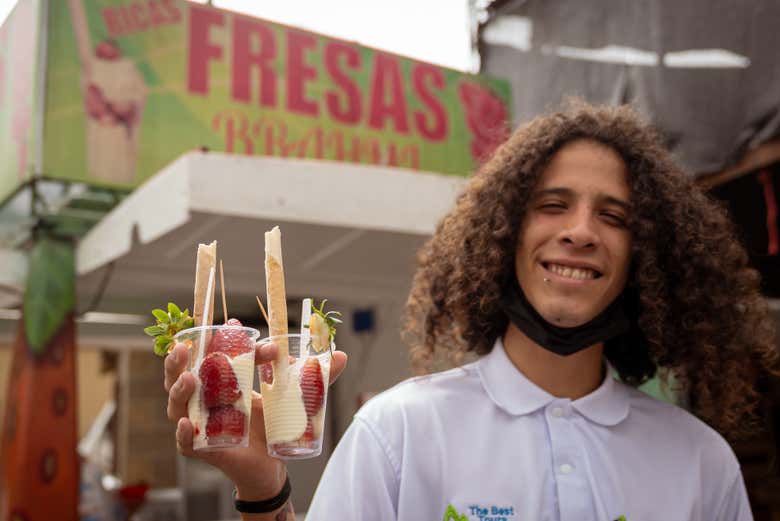 Cata de fresas de Antioquia con crema