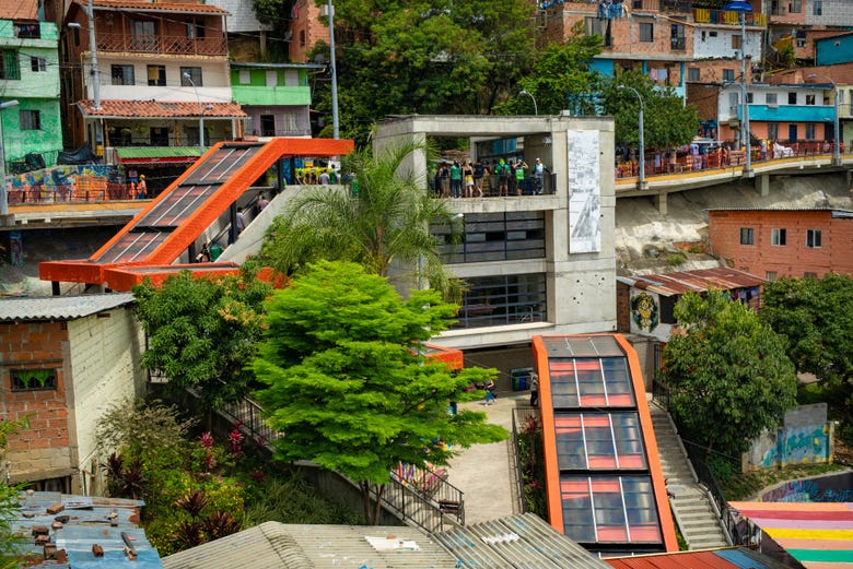 Famous staircase of the Comuna 13