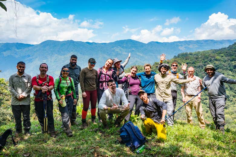 Foto do grupo desfrutando da experiências