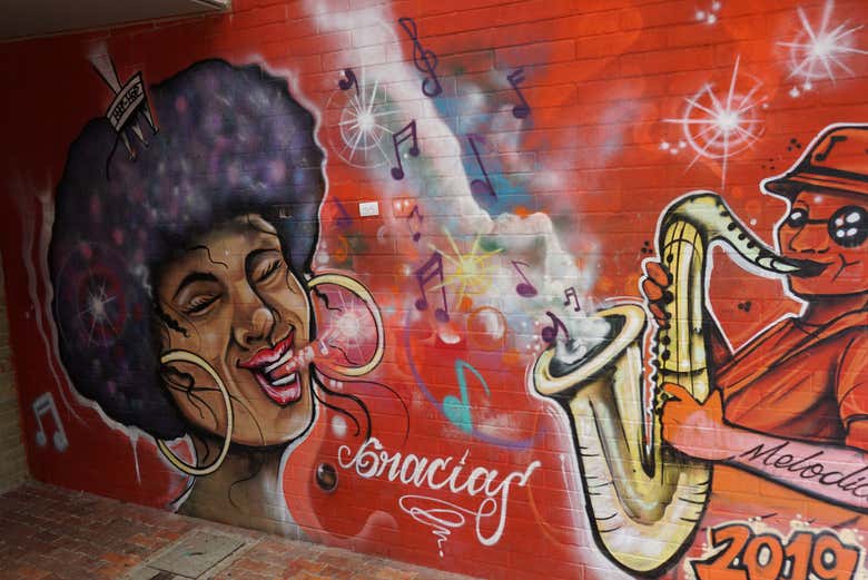Mural no bairro de Miraflores