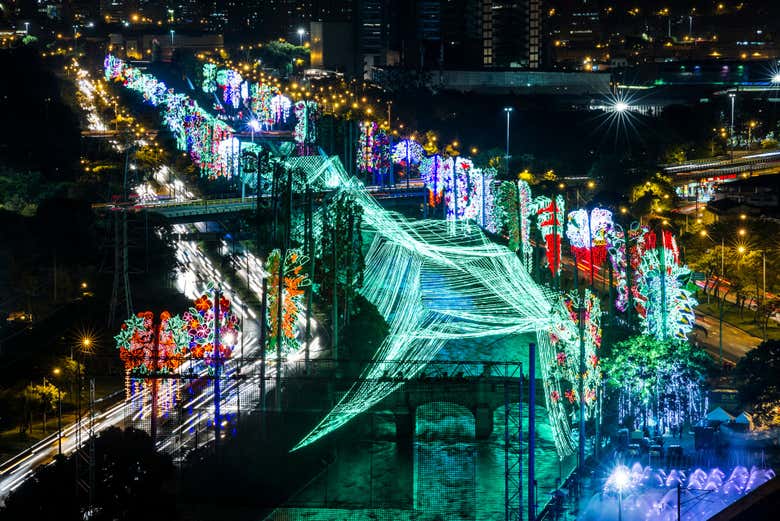 Christmas lights in Medellín