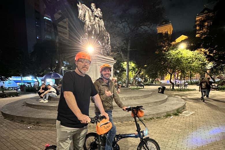 Durante o tour de bicicleta