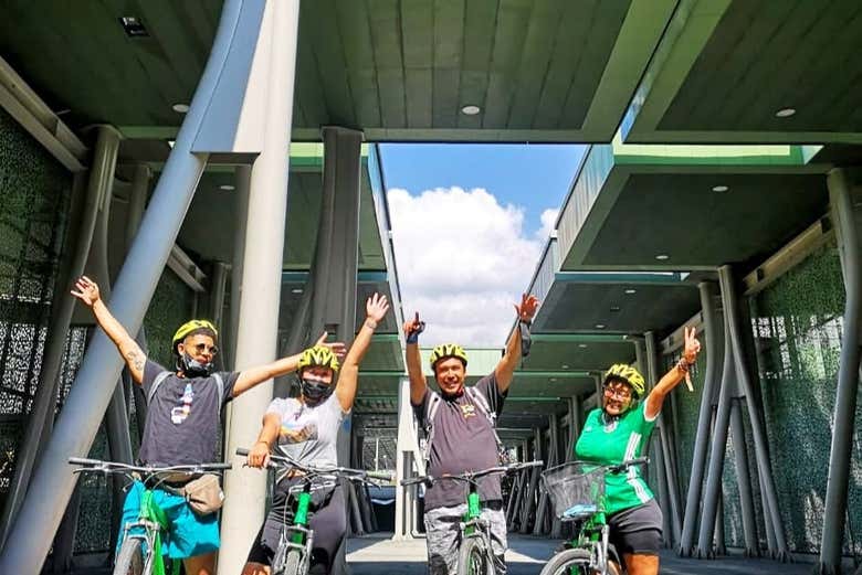 Durante a rota de bicicleta
