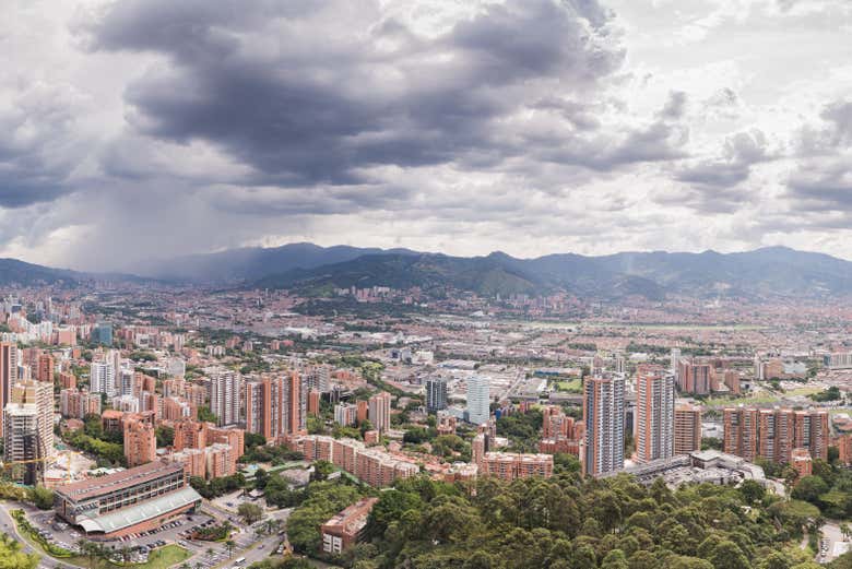 Vista aérea de Medellín