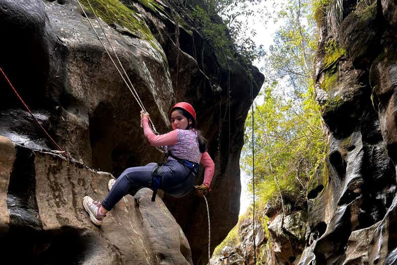 Rápel en el Cañón de los Ídolos