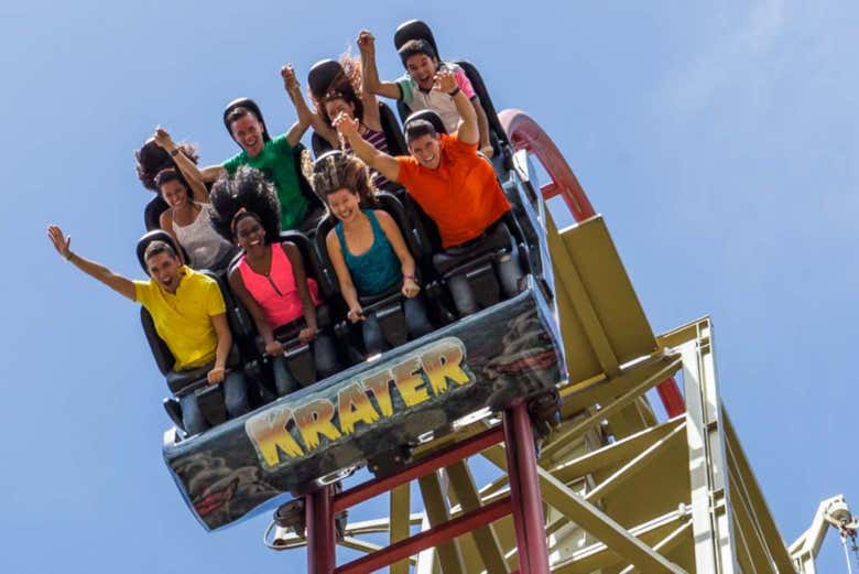 Enjoying the park rides