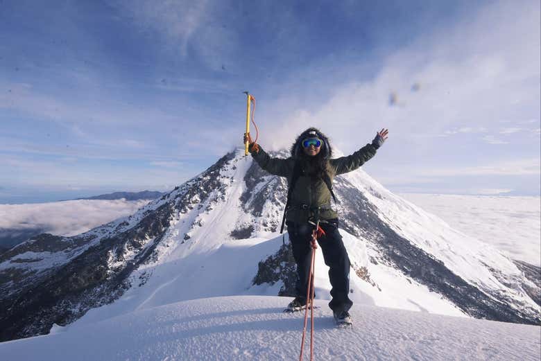 En la cima del volcán Nevado del Huila