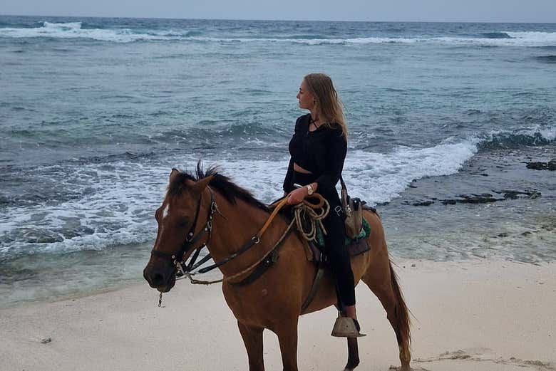 Disfrutando del paseo a caballo