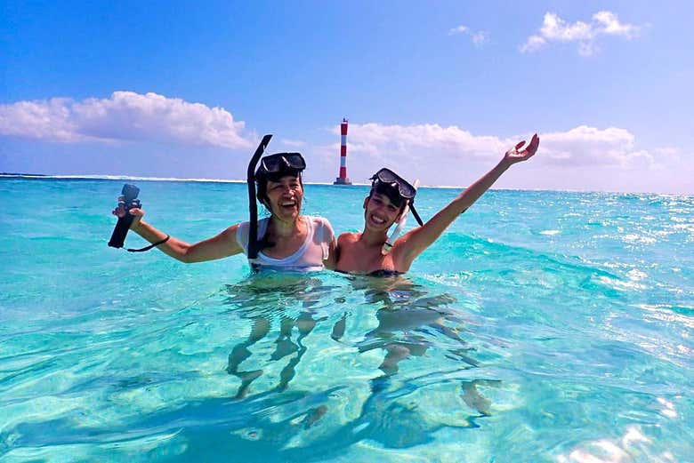 A punto de practicar snorkel en Punta Arrecife