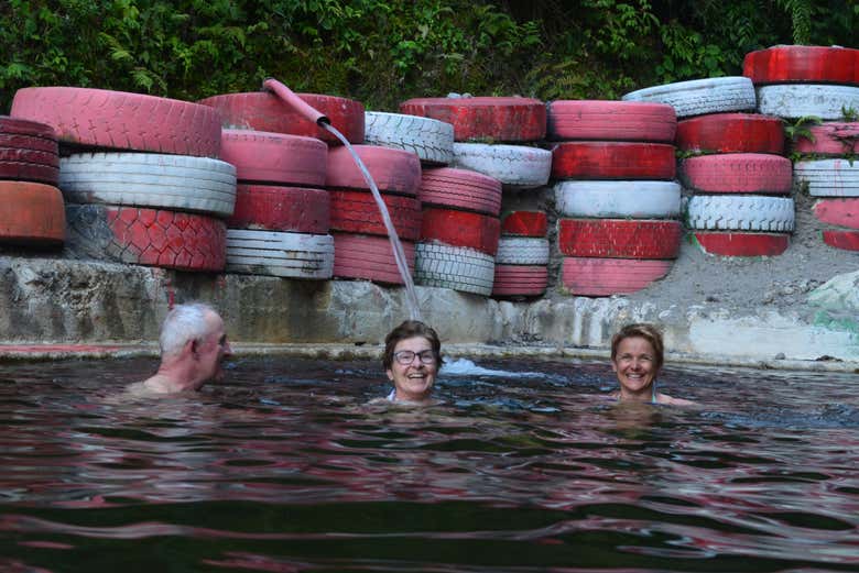Take a dip in the hot springs at Machín volcano