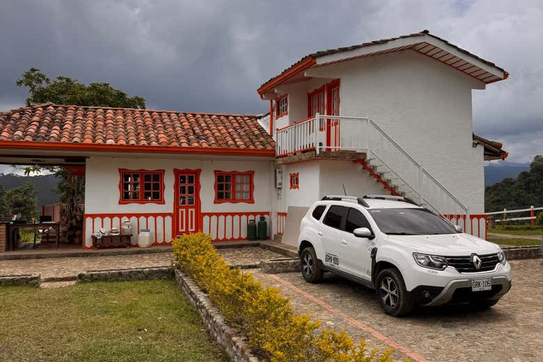 Llegando a la finca cafetera