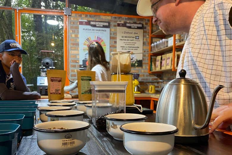 Todo listo para la degustación de café