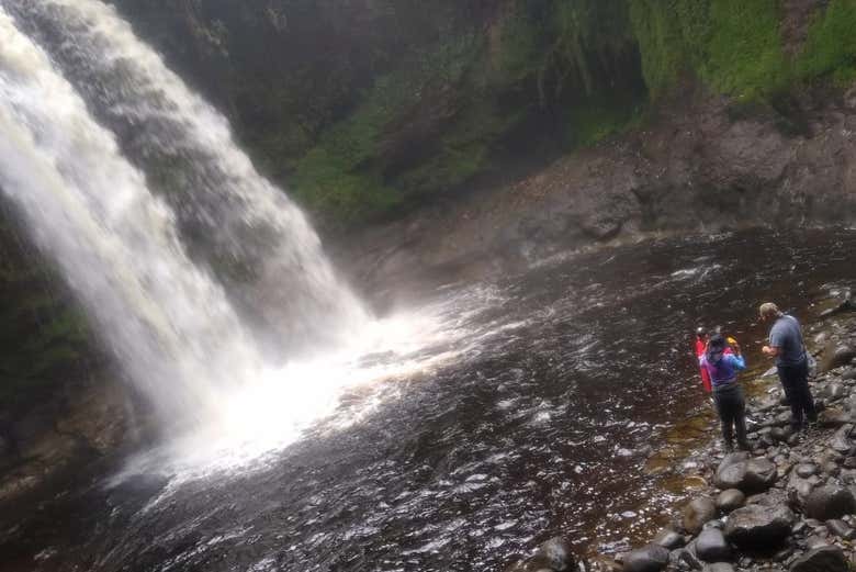 Visiting the waterfall