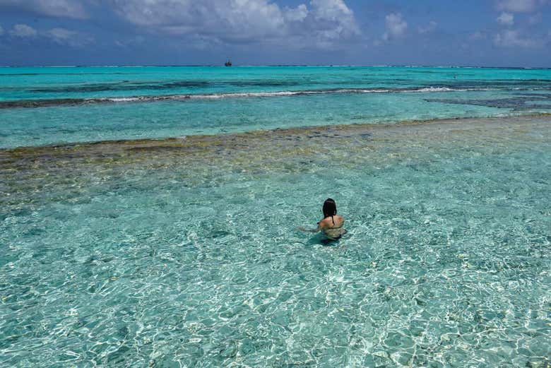Enjoying the incredible waters around Rocky Cay