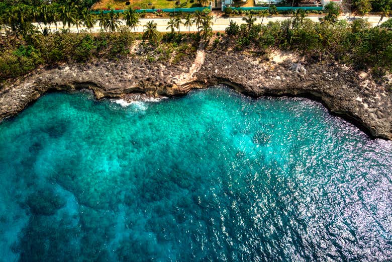 Aerial view of the coast