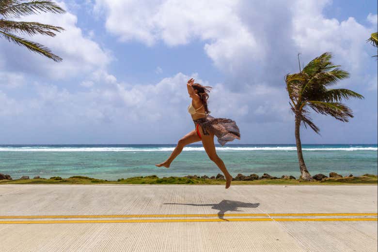 Enjoying the views of San Andrés