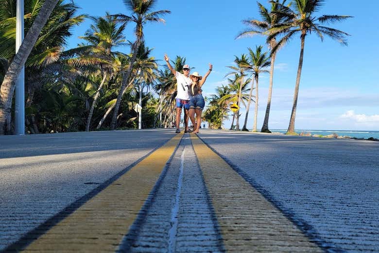 Disfrutando del tour panorámico por San Andrés