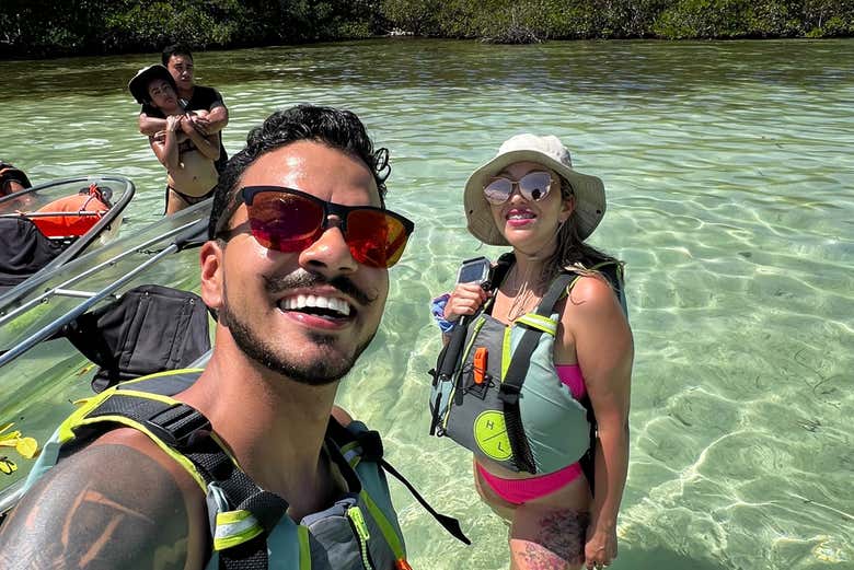 Águas transparentes em San Andrés