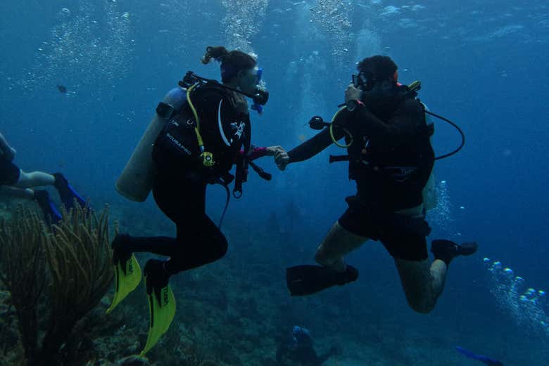 Poniendo en práctica el aprendizaje del curso de buceo