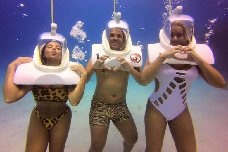 Posando bajo el agua