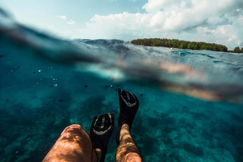 Fazendo snorkel em San Andrés