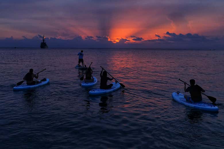 Admirando el atardecer en San Andrés