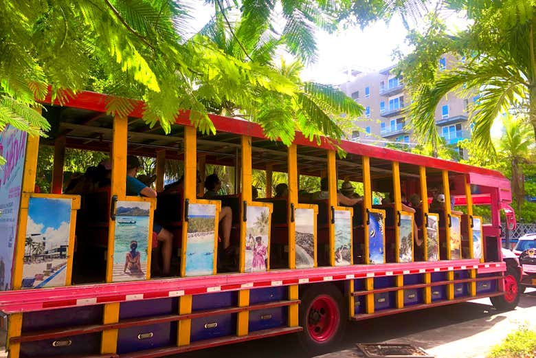 Explore the island on a fun chiva bus!