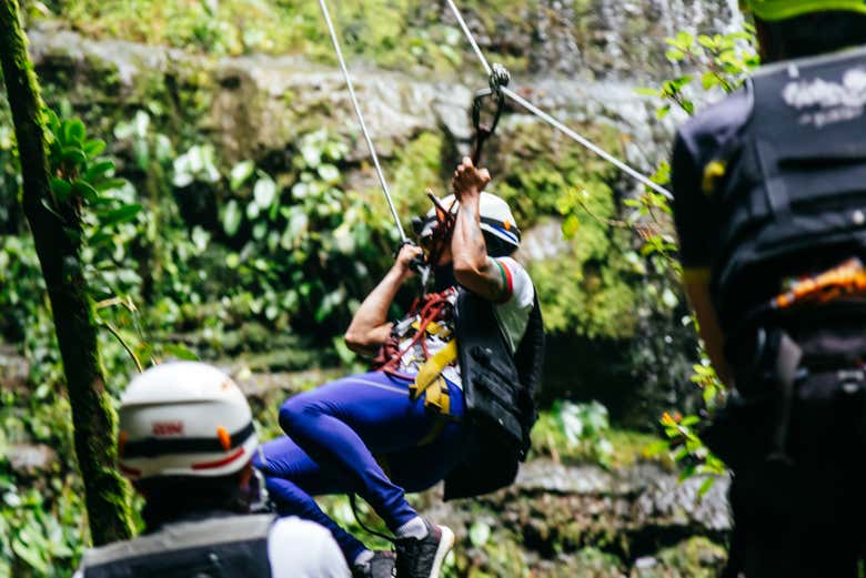 Fly down the zipline!