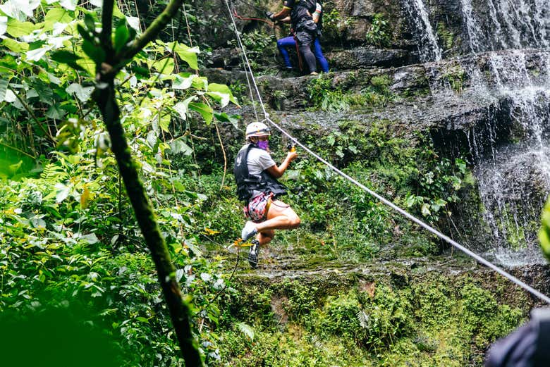Glide down the ziplines
