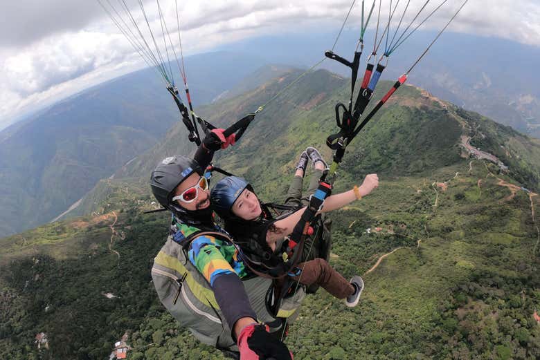 Paragliding over the Chicamocha Canyon