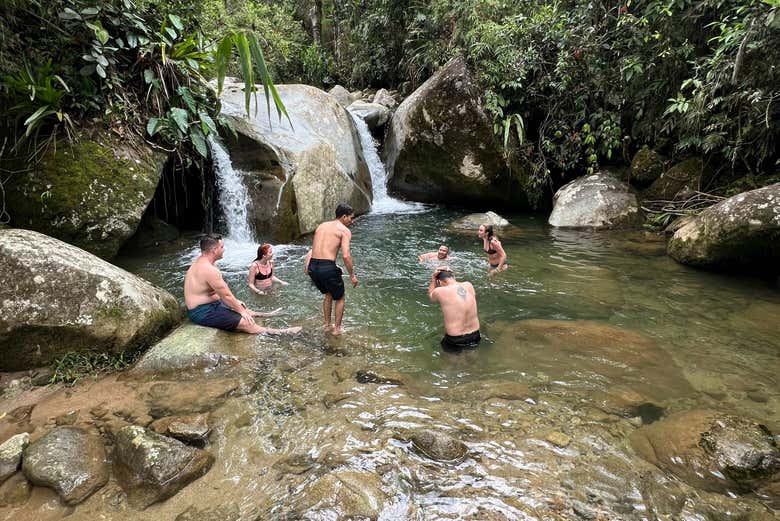 Disfrutando de un baño