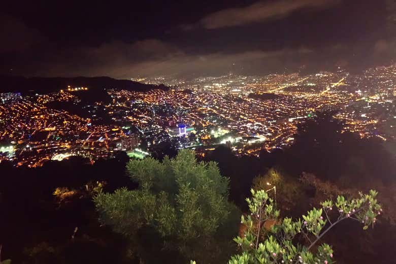View from the Sugarloaf Hill at night time
