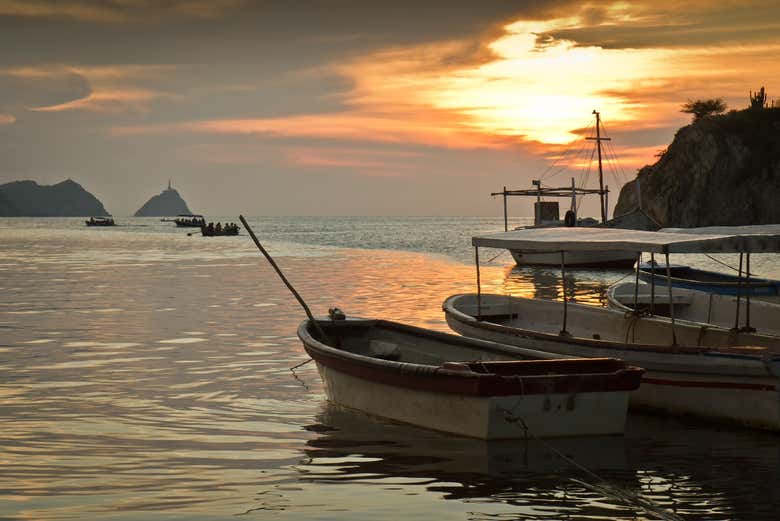 Desfrutando do entardecer em Taganga