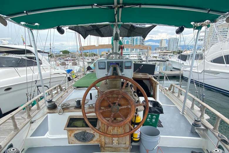 Inside of the sailboat
