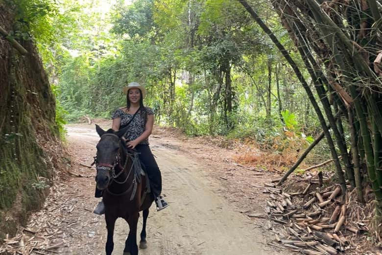 Durante el paseo a caballo