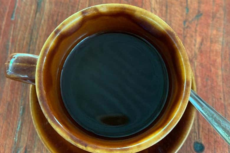 Tasting a delicious coffee