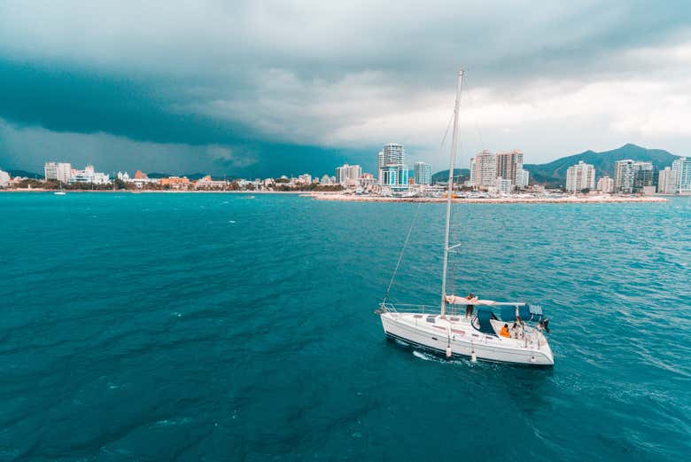 Vista aérea de la costa de Santa Marta