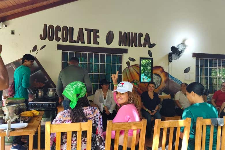 Vivendo uma demonstração de cacau