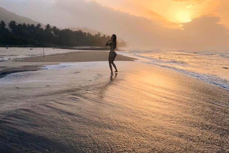 Disfrutando de la playa de Palomino