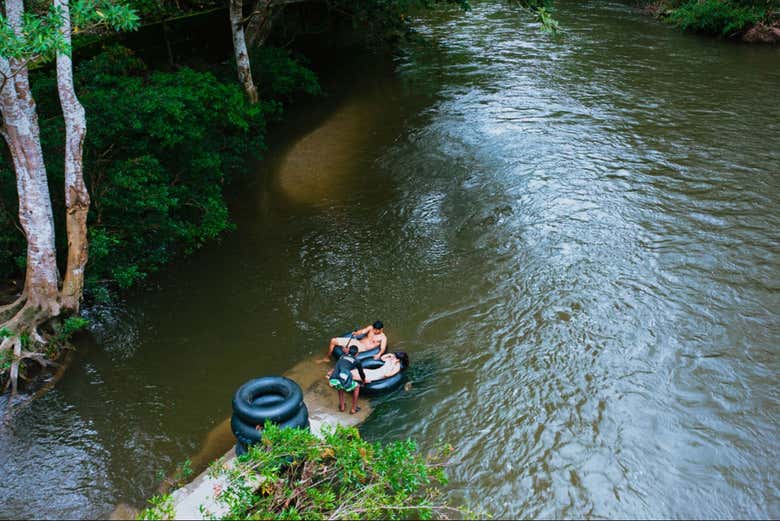 Durante l'avventura di tubing!