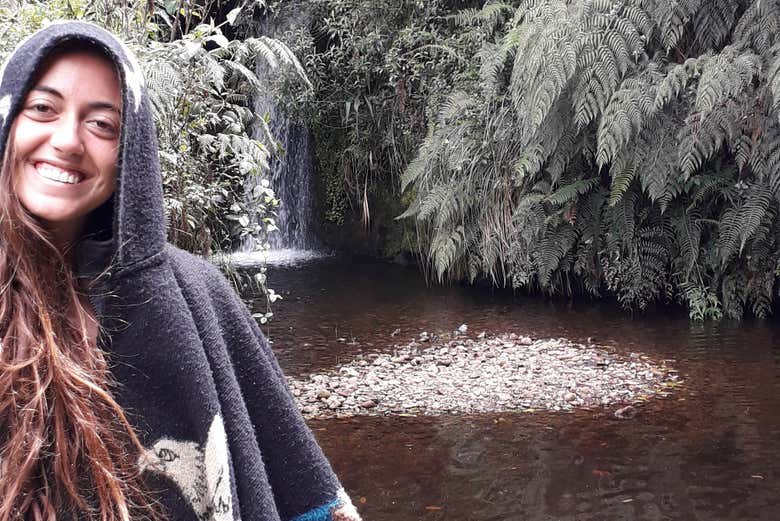 A photo by the waterfall