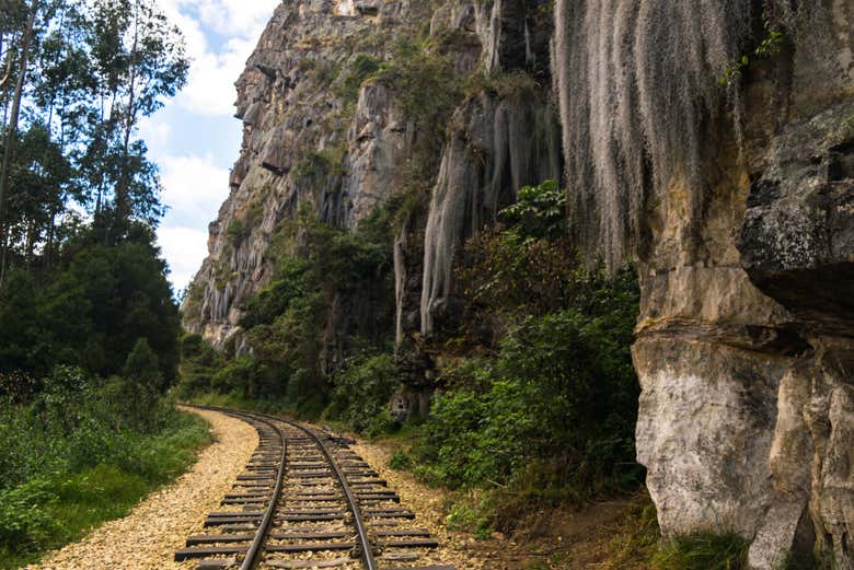 Vías de ferrocarril en Suesca