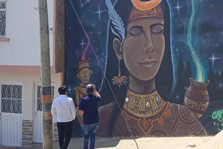 Mural alusivo a la cultura muisca