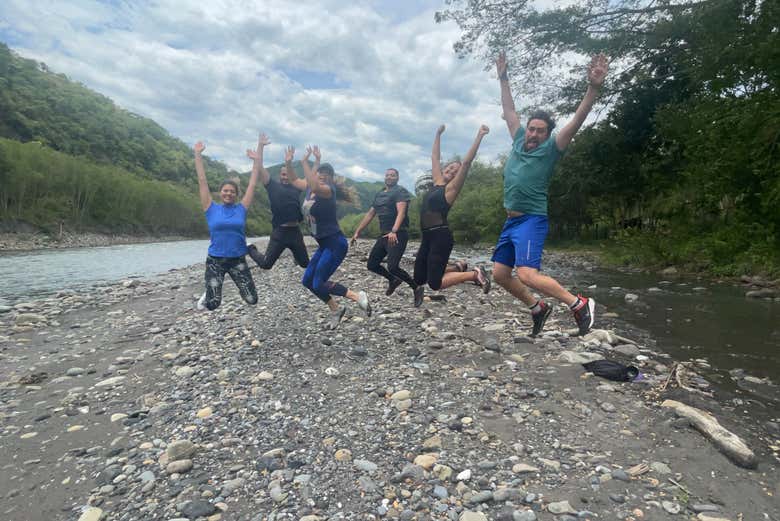 Enjoying the trekking activity