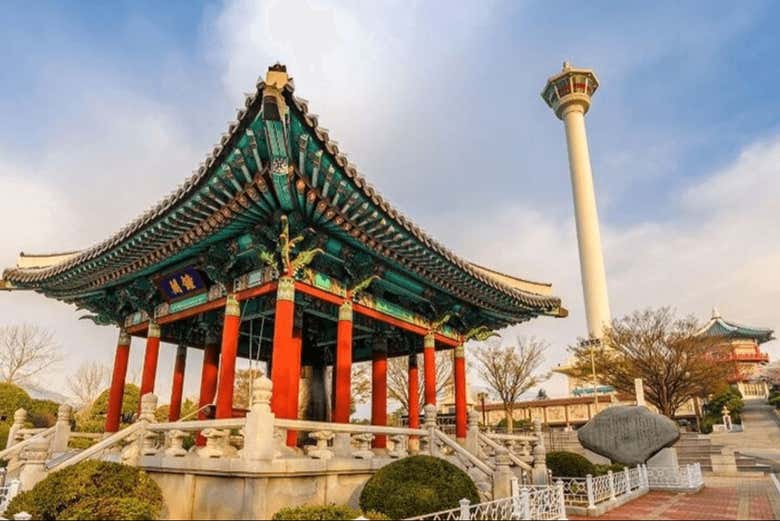 See the Busan Tower, in Yongdusan Park