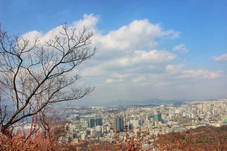 La vista de la ciudad desde el teleférico
