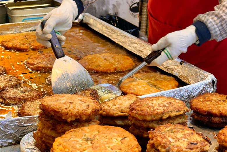 Un étal du marché Gwangjang