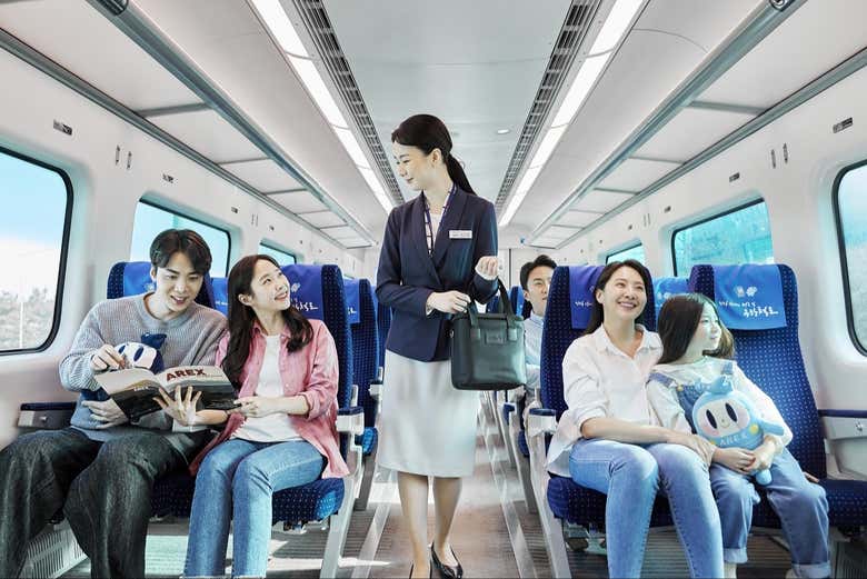 Disfrutando del trayecto en el AREX Airport Express